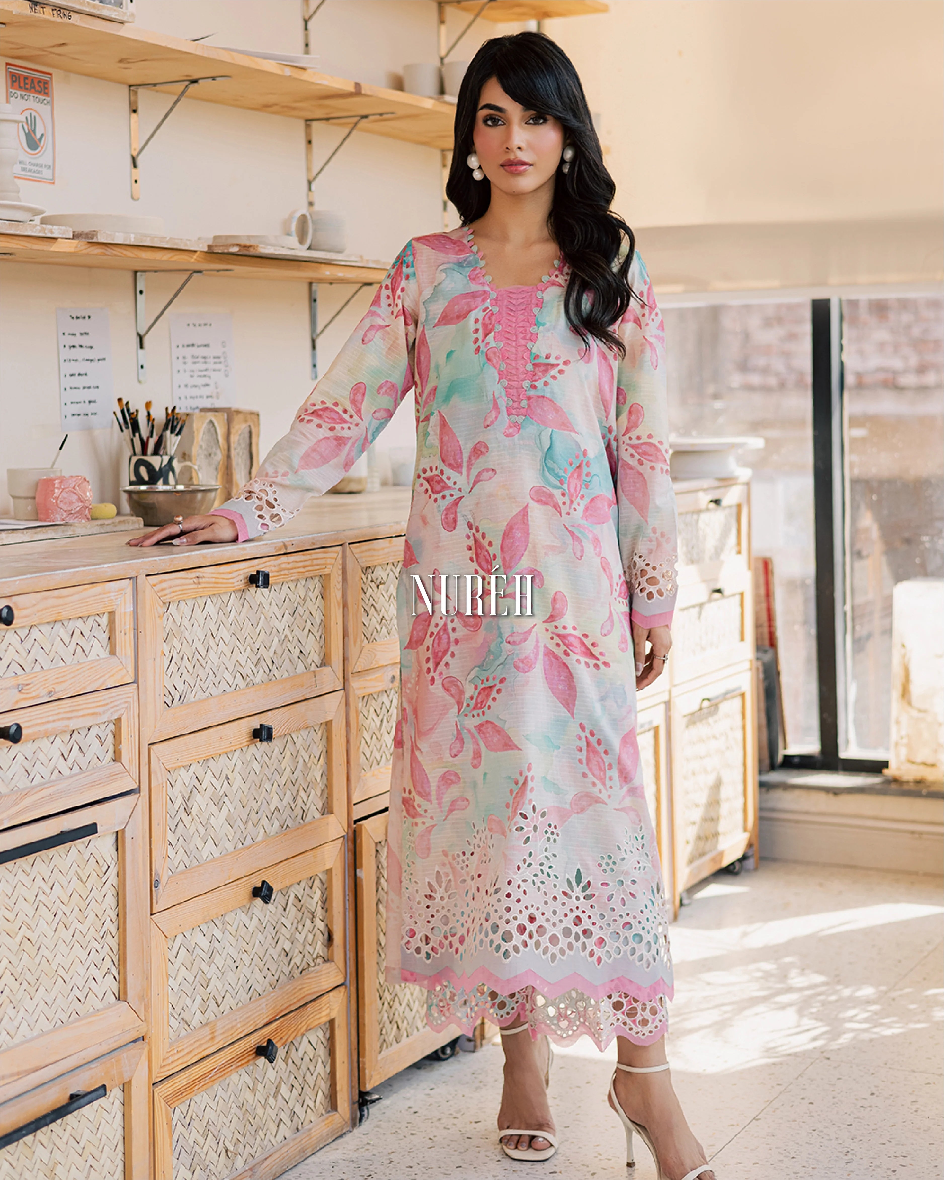 NUREH BALLERINA PRINTED CHIKANKARI LAWN