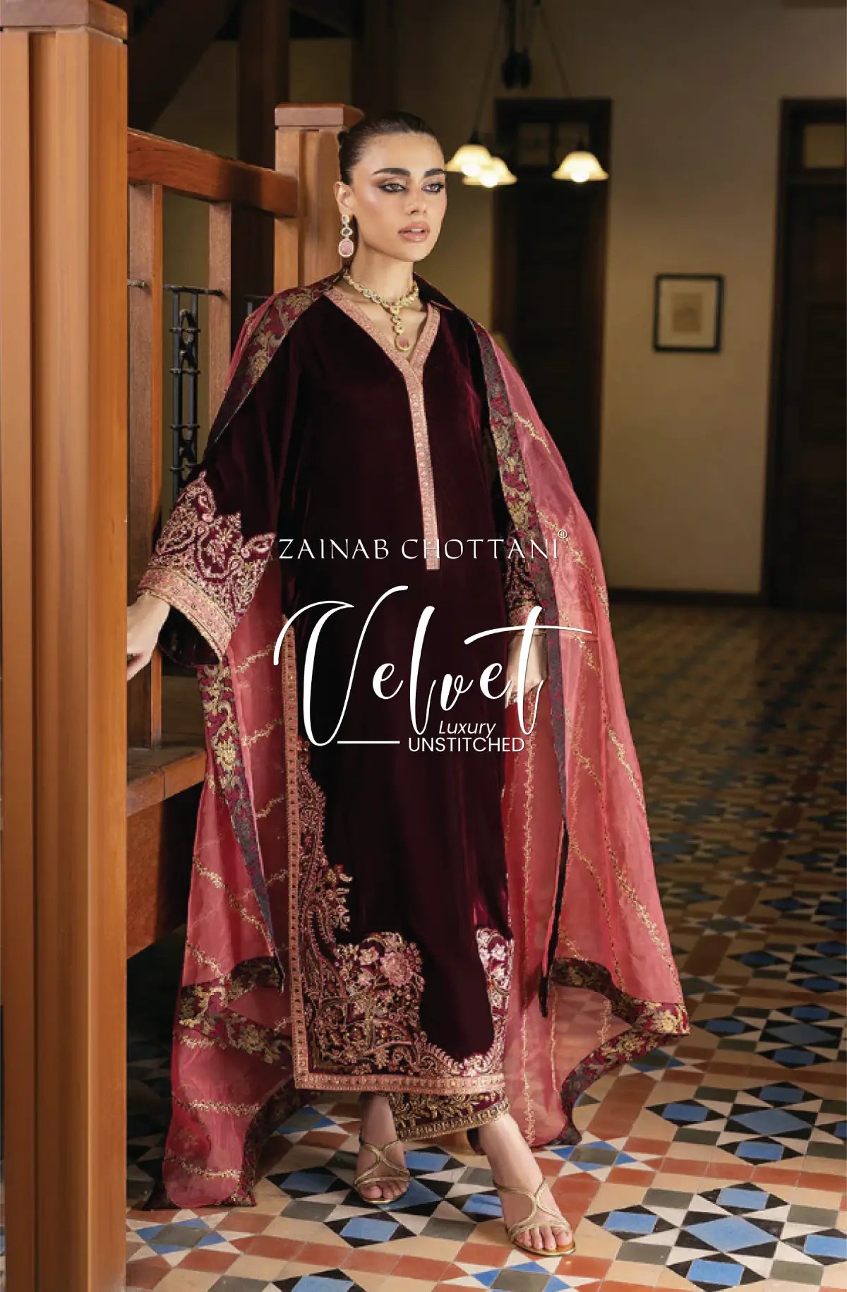 ZAINAB CHOTTANI VELVET UNSTITCHED