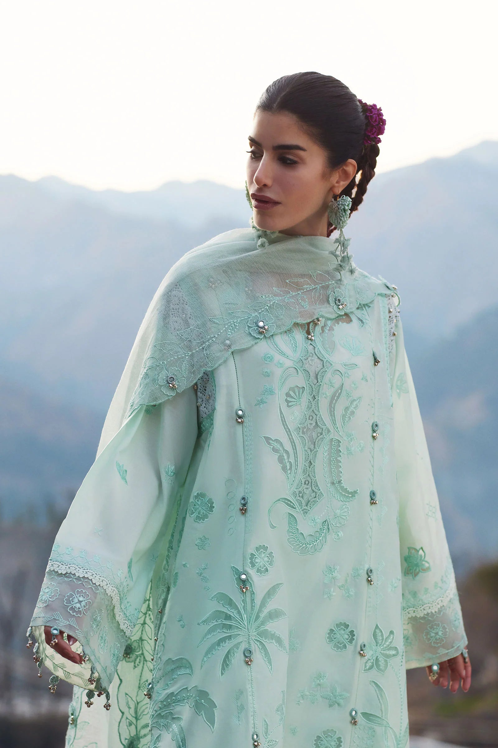 STITCHED BY CC ZAHA MEILI FESTIV LAWN ZL26-09 A 3PC