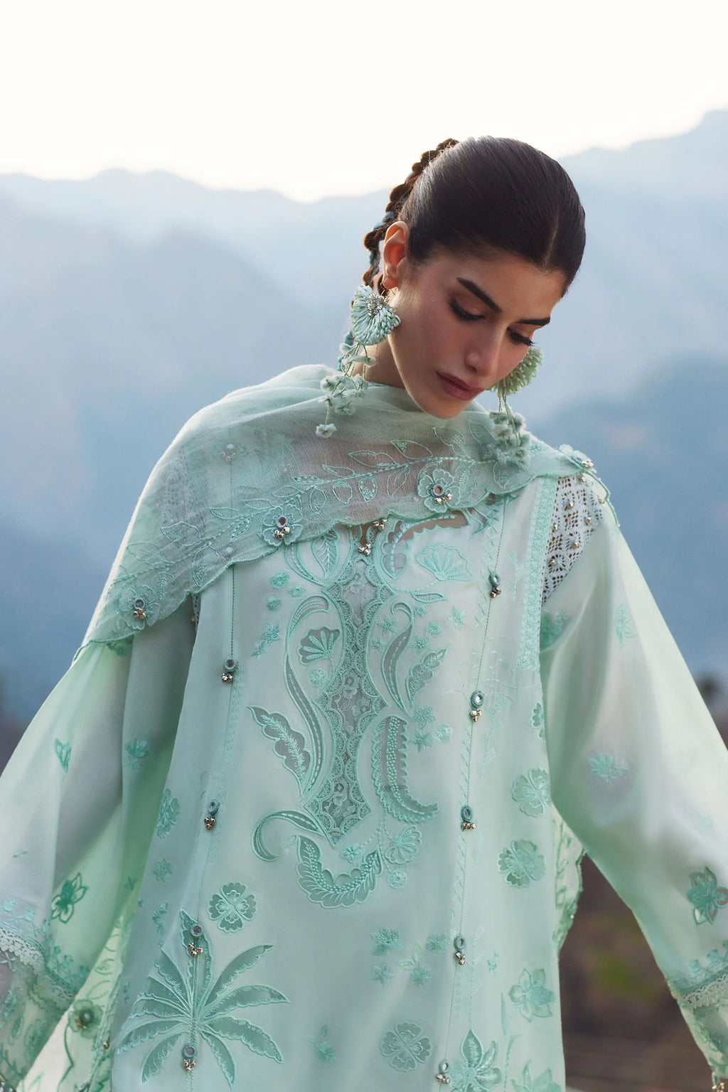 STITCHED BY CC ZAHA MEILI FESTIV LAWN ZL26-09 A 3PC