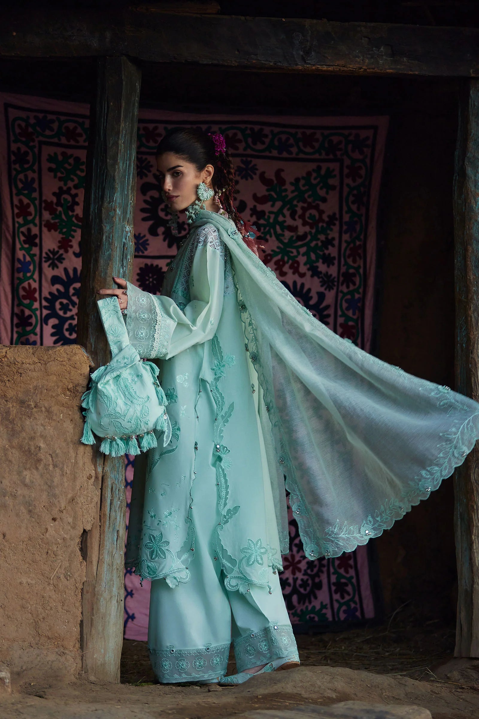 STITCHED BY CC ZAHA MEILI FESTIV LAWN ZL26-09 A 3PC