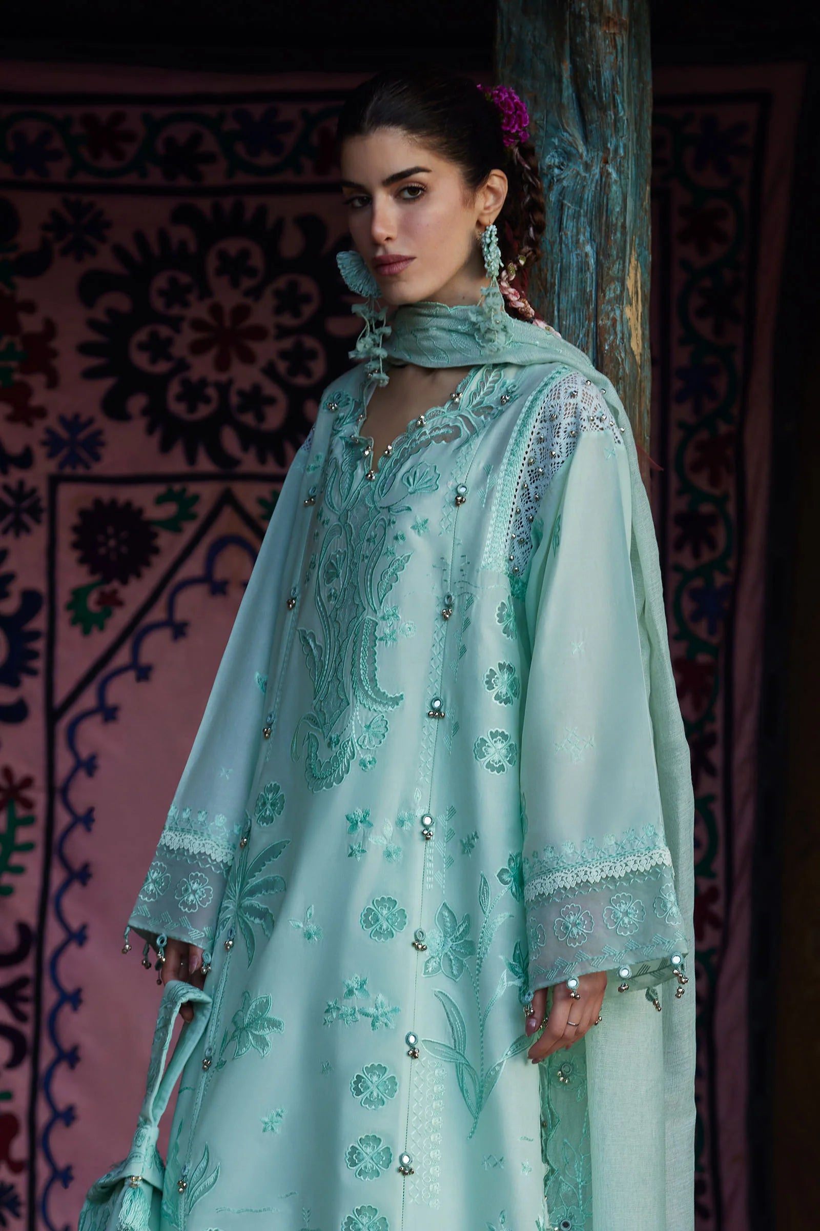 STITCHED BY CC ZAHA MEILI FESTIV LAWN ZL26-09 A 3PC