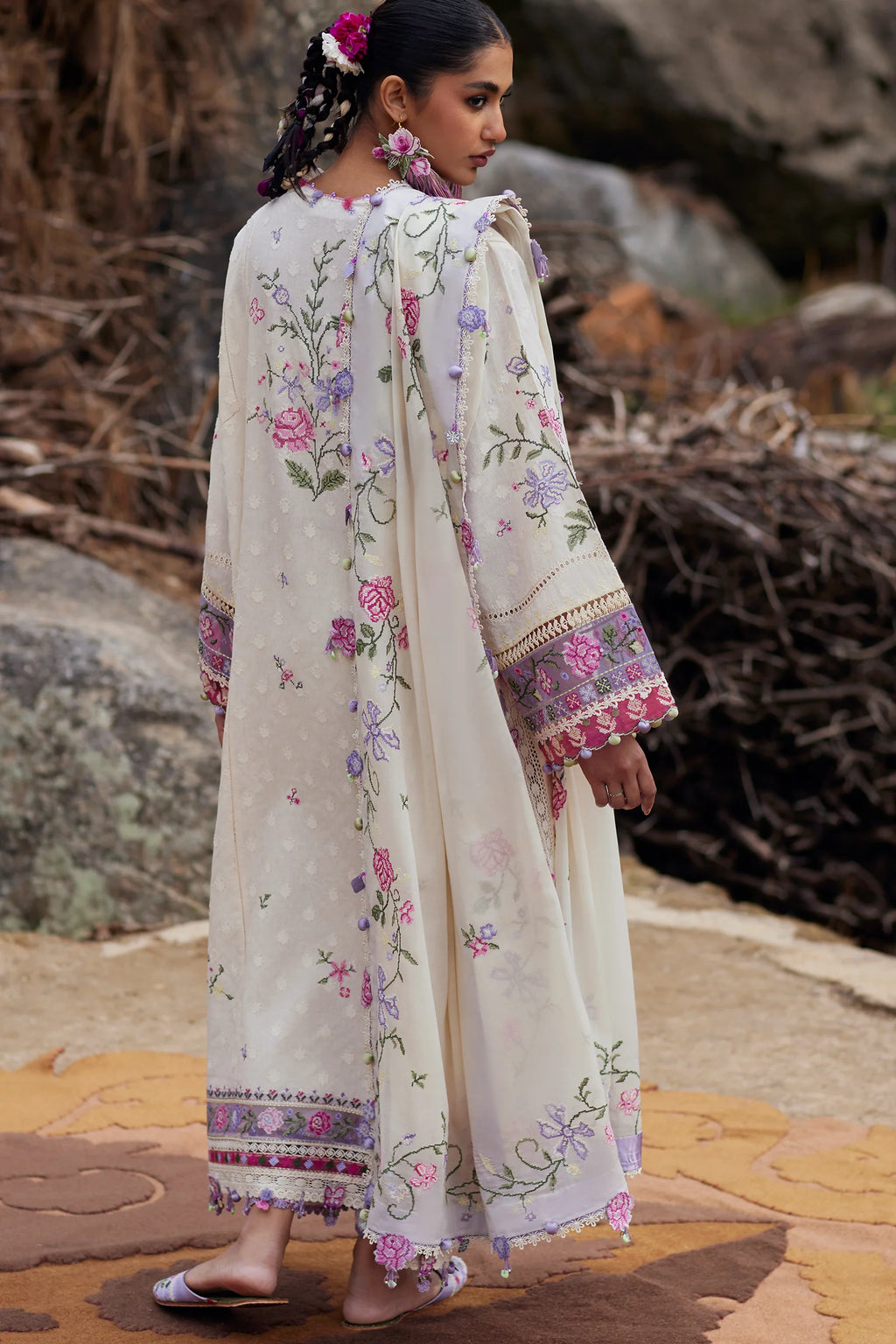 STITCHED BY CC ZAHA MEILI FESTIV LAWN ZL26-03 A 3PC