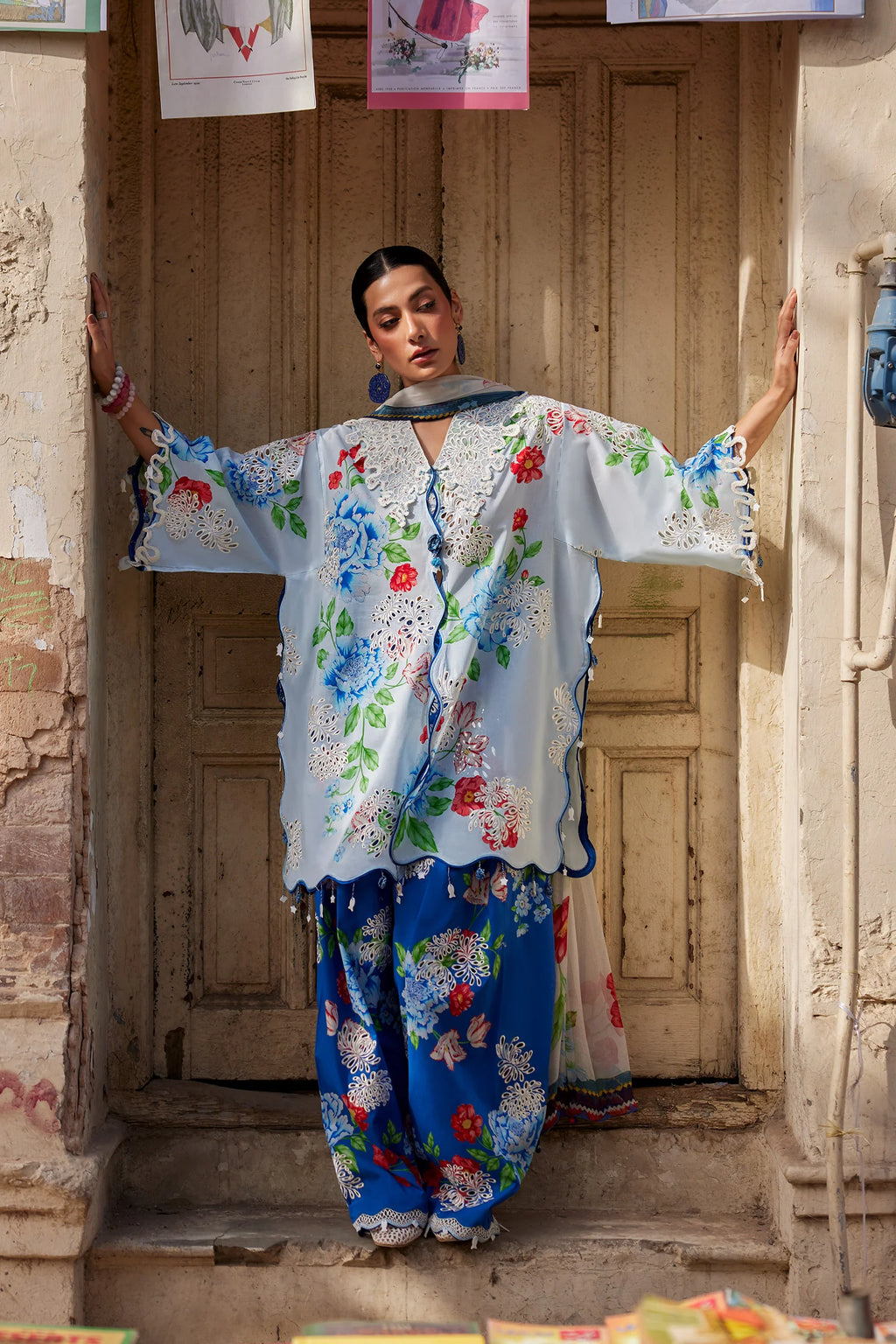 STITCHED BY CC ZAHA WILDFLOWER FESTIVE LAWN ZF26-02 3PC