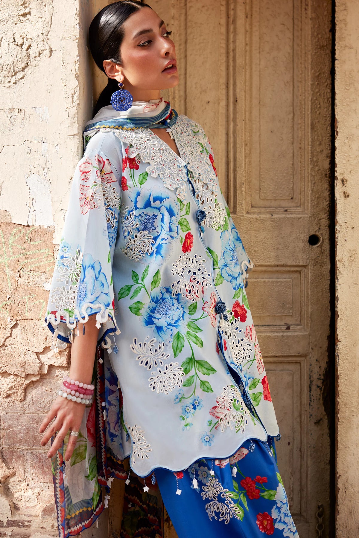 STITCHED BY CC ZAHA WILDFLOWER FESTIVE LAWN ZF26-02 3PC