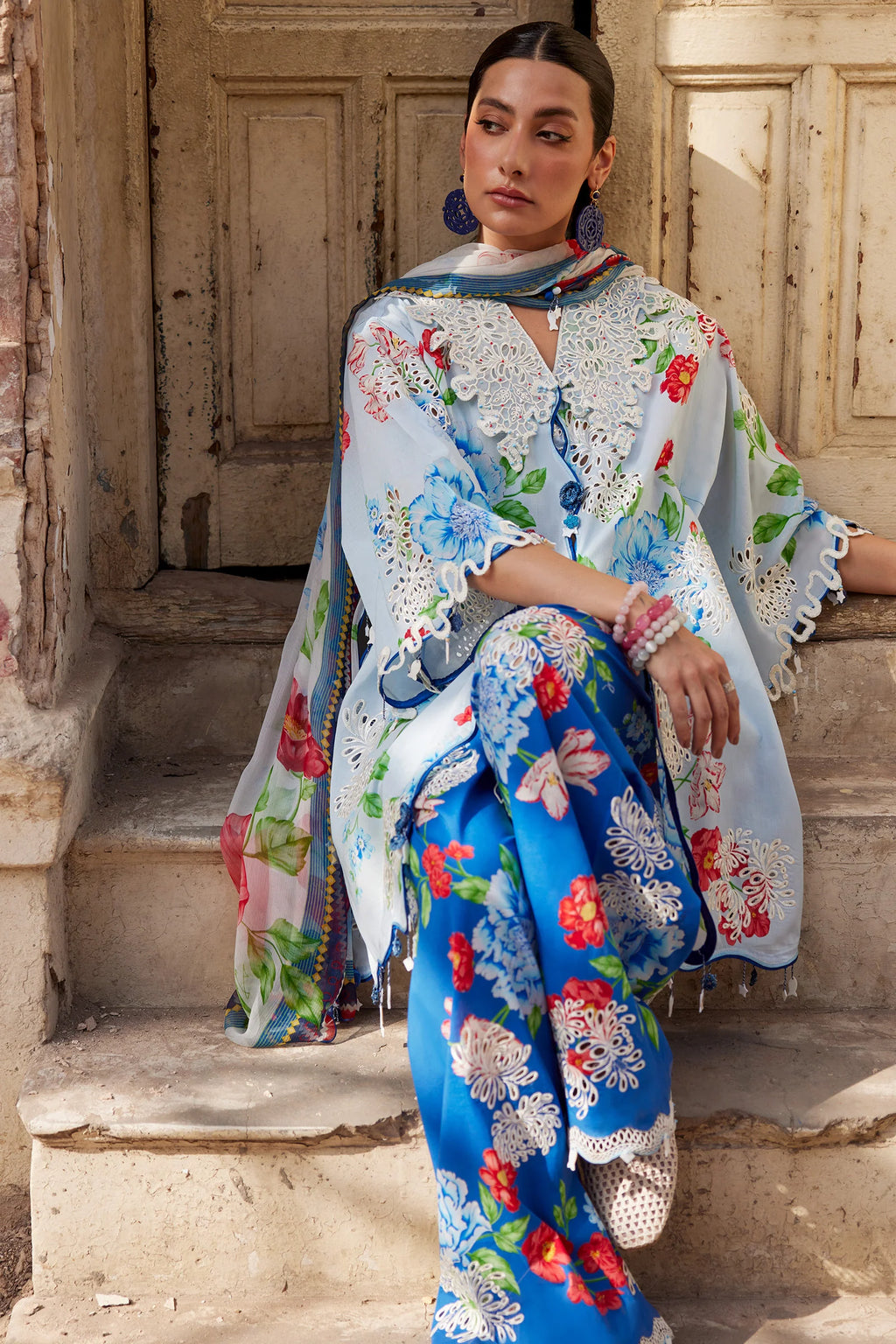 STITCHED BY CC ZAHA WILDFLOWER FESTIVE LAWN ZF26-02 3PC