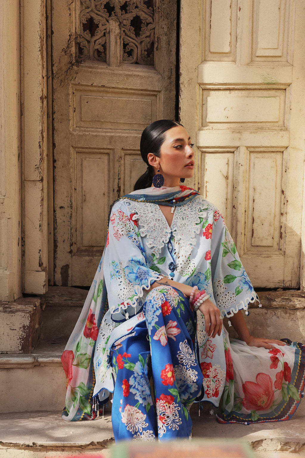STITCHED BY CC ZAHA WILDFLOWER FESTIVE LAWN ZF26-02 3PC