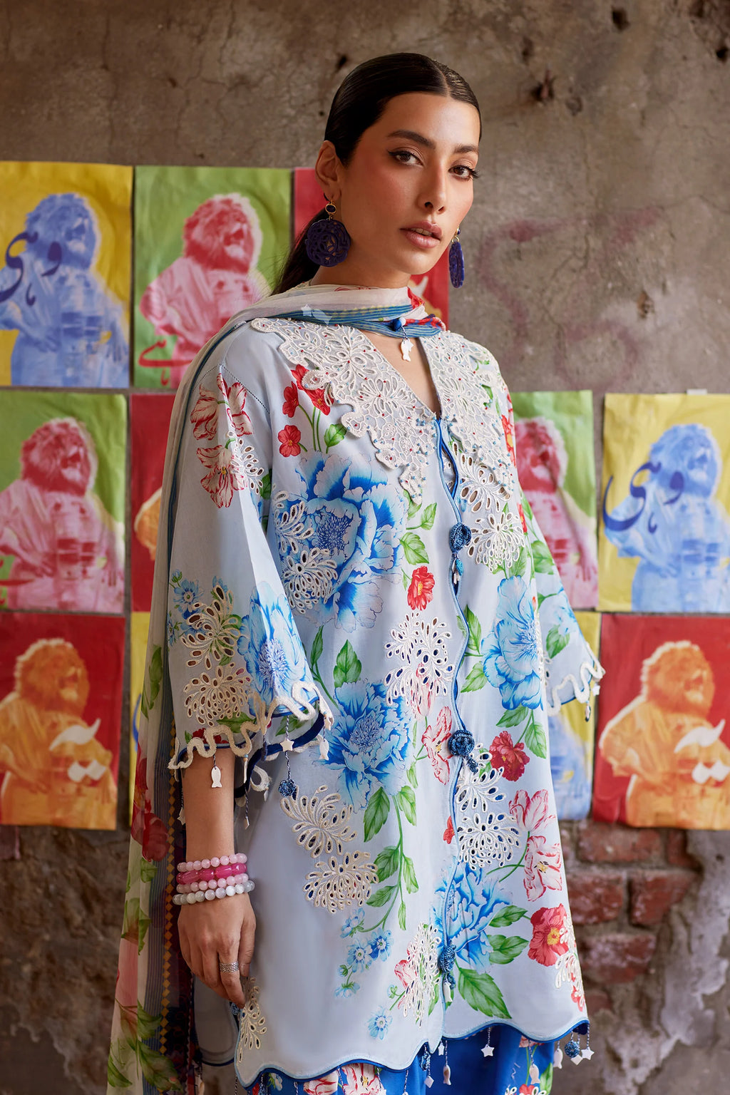 STITCHED BY CC ZAHA WILDFLOWER FESTIVE LAWN ZF26-02 3PC