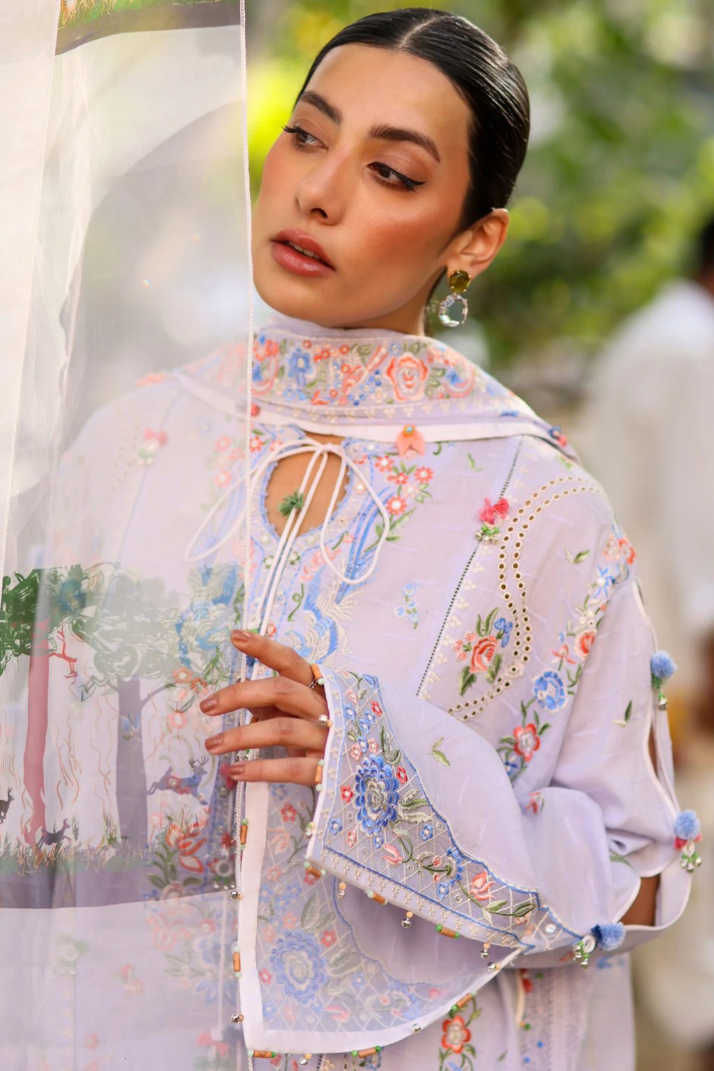 STITCHED BY CC ZAHA WILDFLOWER FESTIVE LAWN ZF26-11 3PC