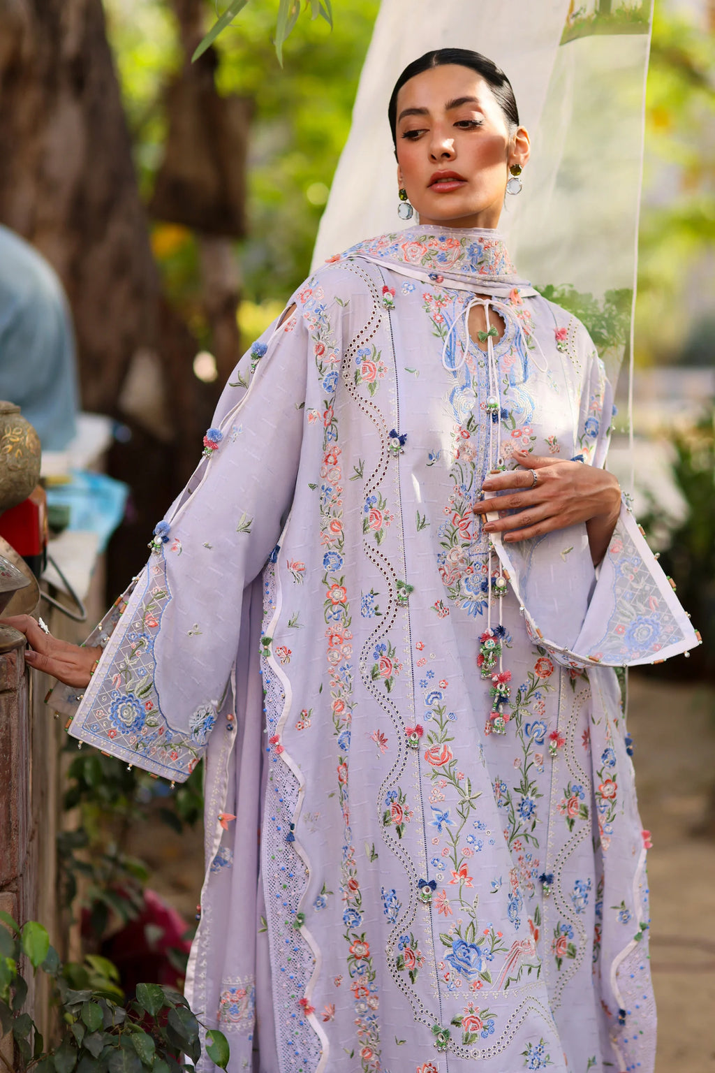 STITCHED BY CC ZAHA WILDFLOWER FESTIVE LAWN ZF26-11 3PC