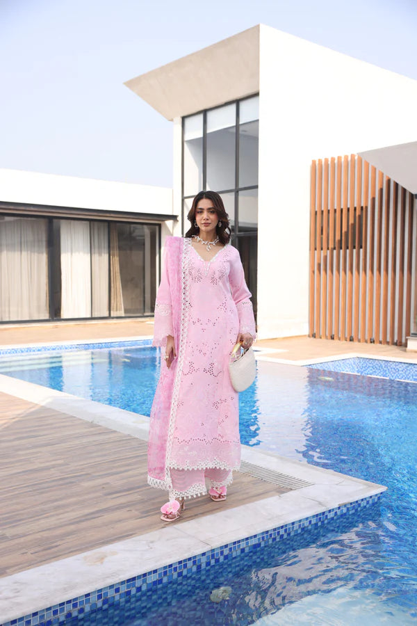 STITCHED BY CC AYLIN LUXURY LAWN PINK LILLY 3PC