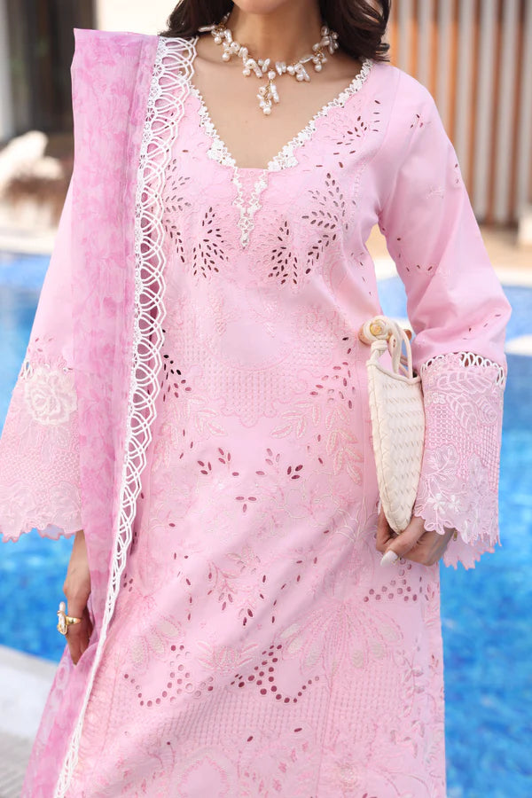 STITCHED BY CC AYLIN LUXURY LAWN PINK LILLY 3PC
