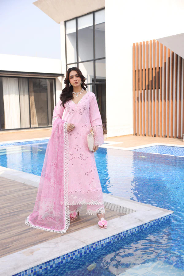 STITCHED BY CC AYLIN LUXURY LAWN PINK LILLY 3PC
