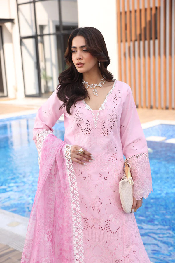 STITCHED BY CC AYLIN LUXURY LAWN PINK LILLY 3PC