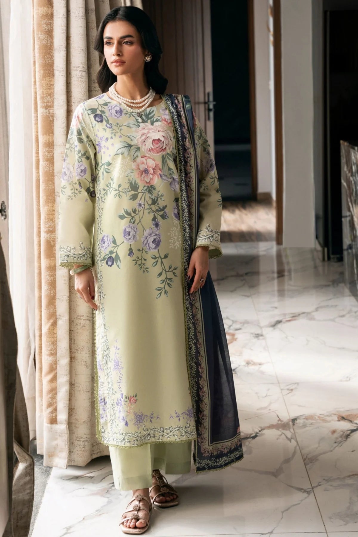 CORAL GARDENIA PRINTED LAWN  CG-04