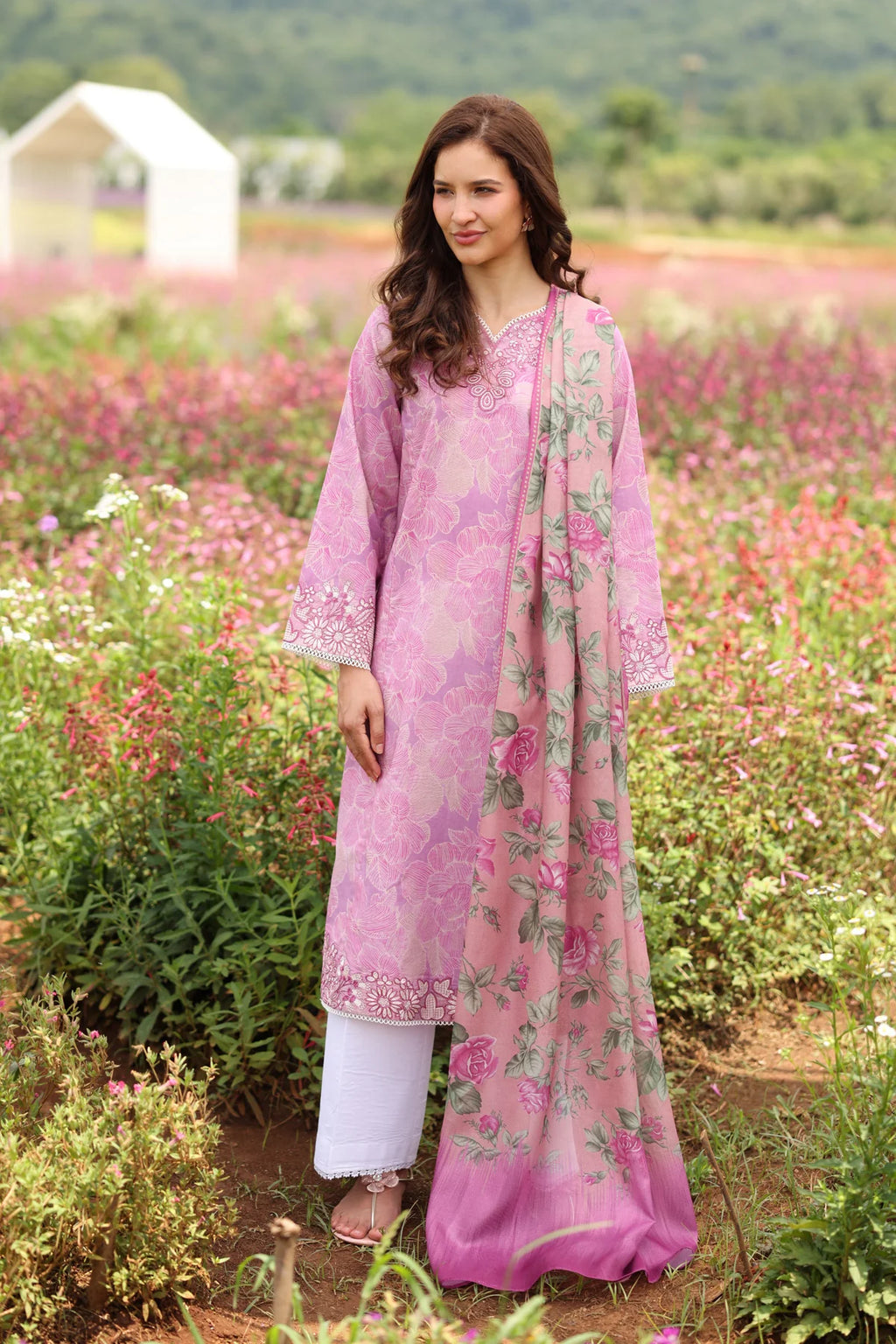 XENIA UNSTITCHED LAWN ROSY AFFAIR