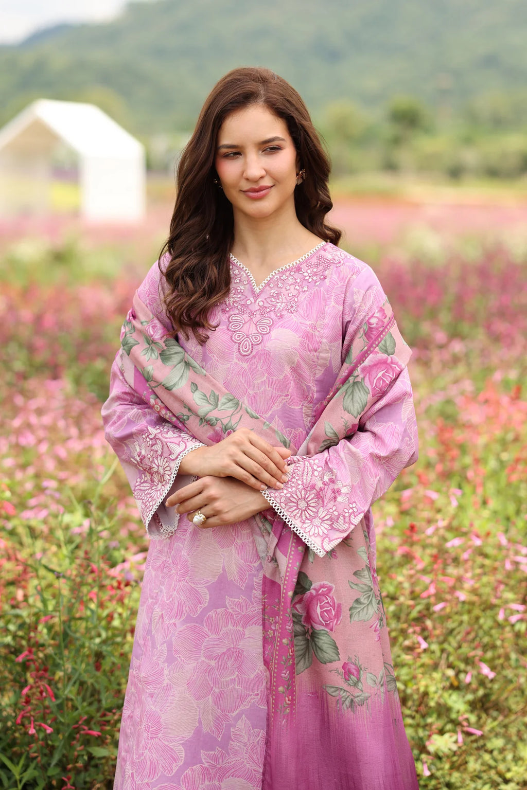 XENIA UNSTITCHED LAWN ROSY AFFAIR