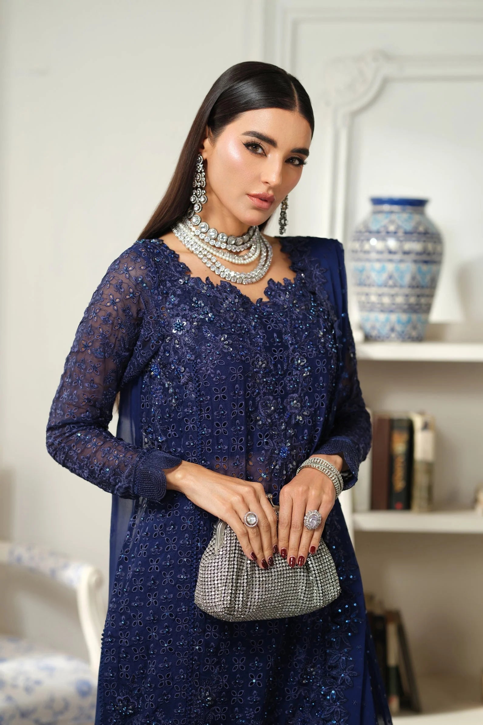 MARYAM HUSSAIN MEER EMBROIDERED CHIFFON VASAL