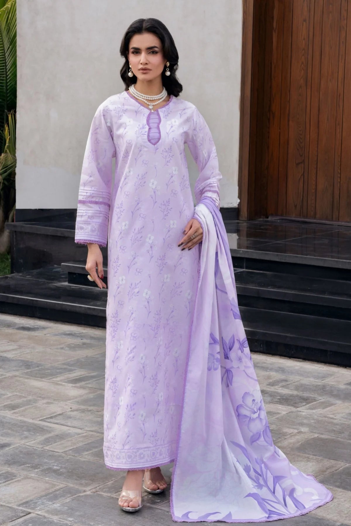 CORAL GARDENIA PRINTED LAWN  CG-10