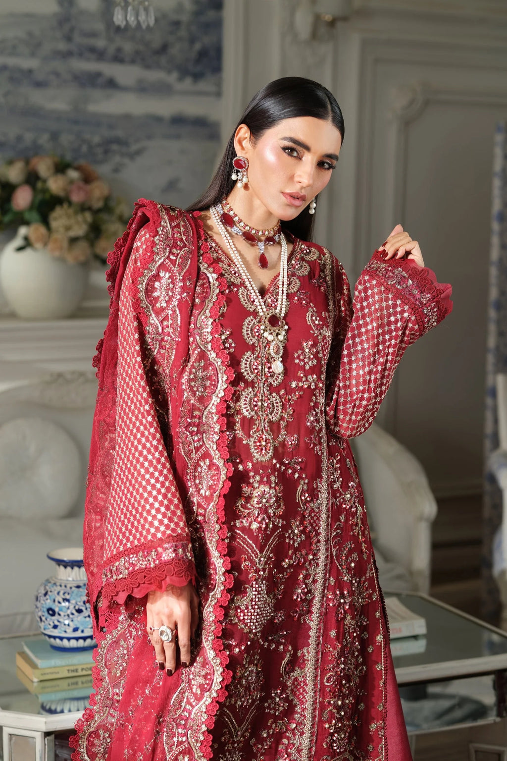 MARYAM HUSSAIN MEER EMBROIDERED CHIFFON SAHIL