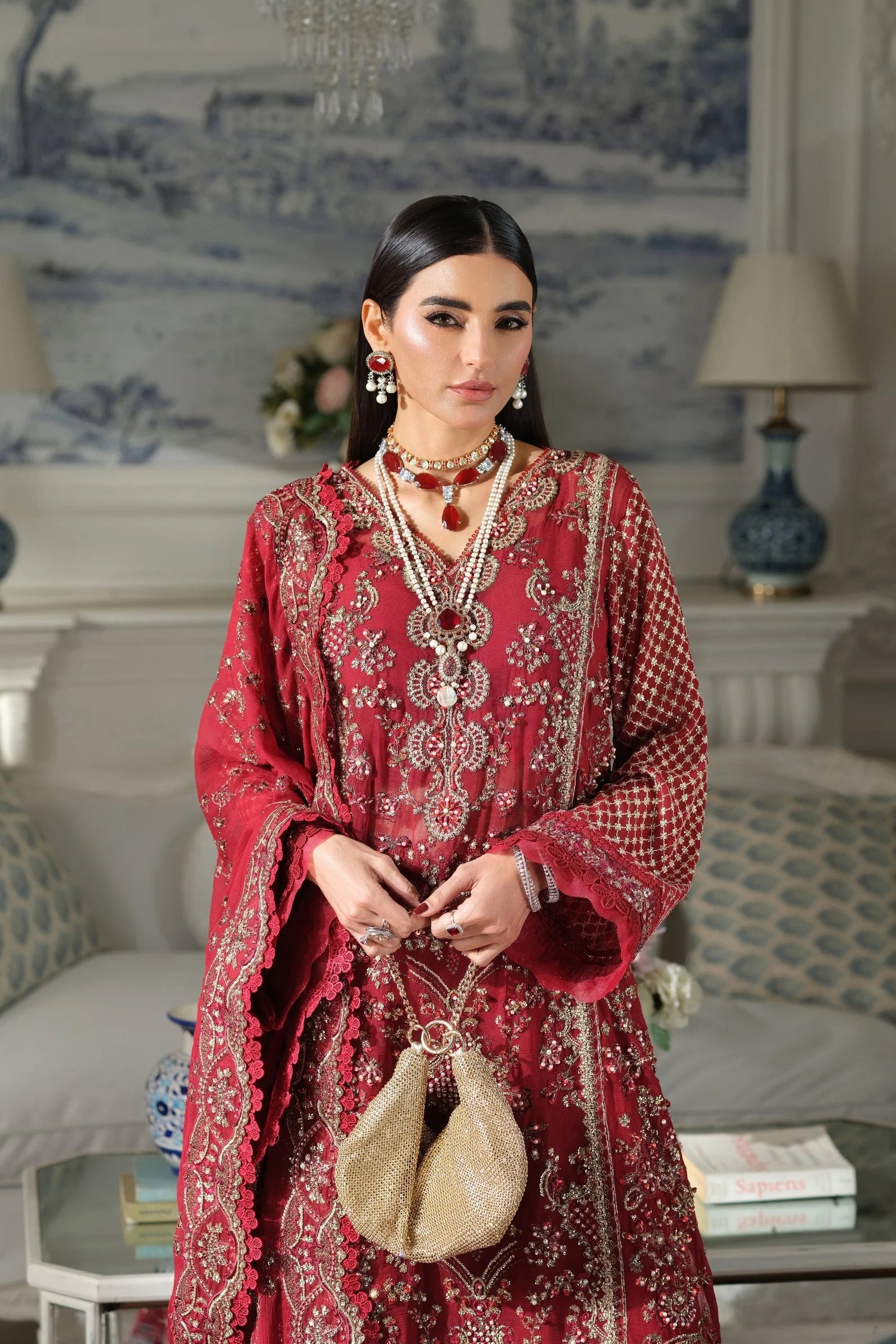 MARYAM HUSSAIN MEER EMBROIDERED CHIFFON SAHIL