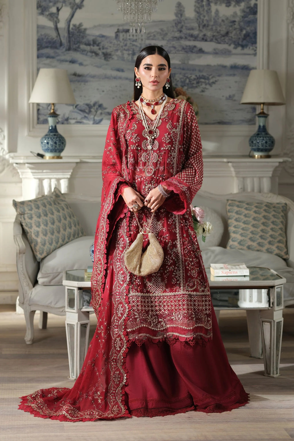 MARYAM HUSSAIN MEER EMBROIDERED CHIFFON SAHIL