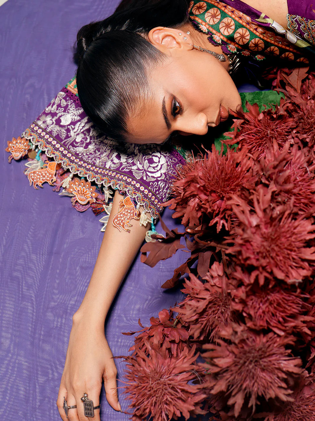 STITCHED BY CCBINILYAS AMOUR FESTIVE LUXURY LAWN 186-A 3PC