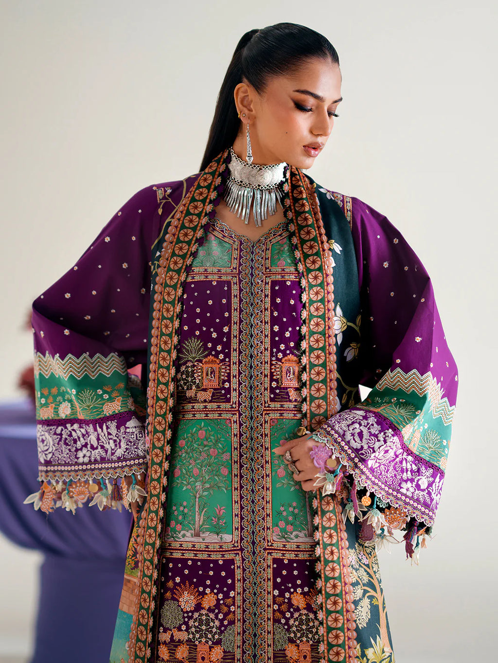 STITCHED BY CCBINILYAS AMOUR FESTIVE LUXURY LAWN 186-A 3PC