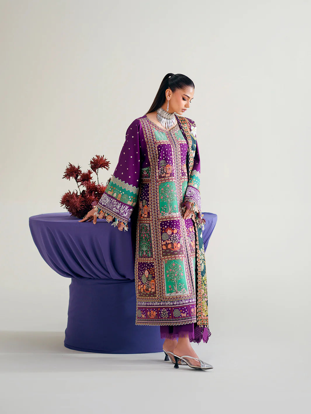 STITCHED BY CCBINILYAS AMOUR FESTIVE LUXURY LAWN 186-A 3PC