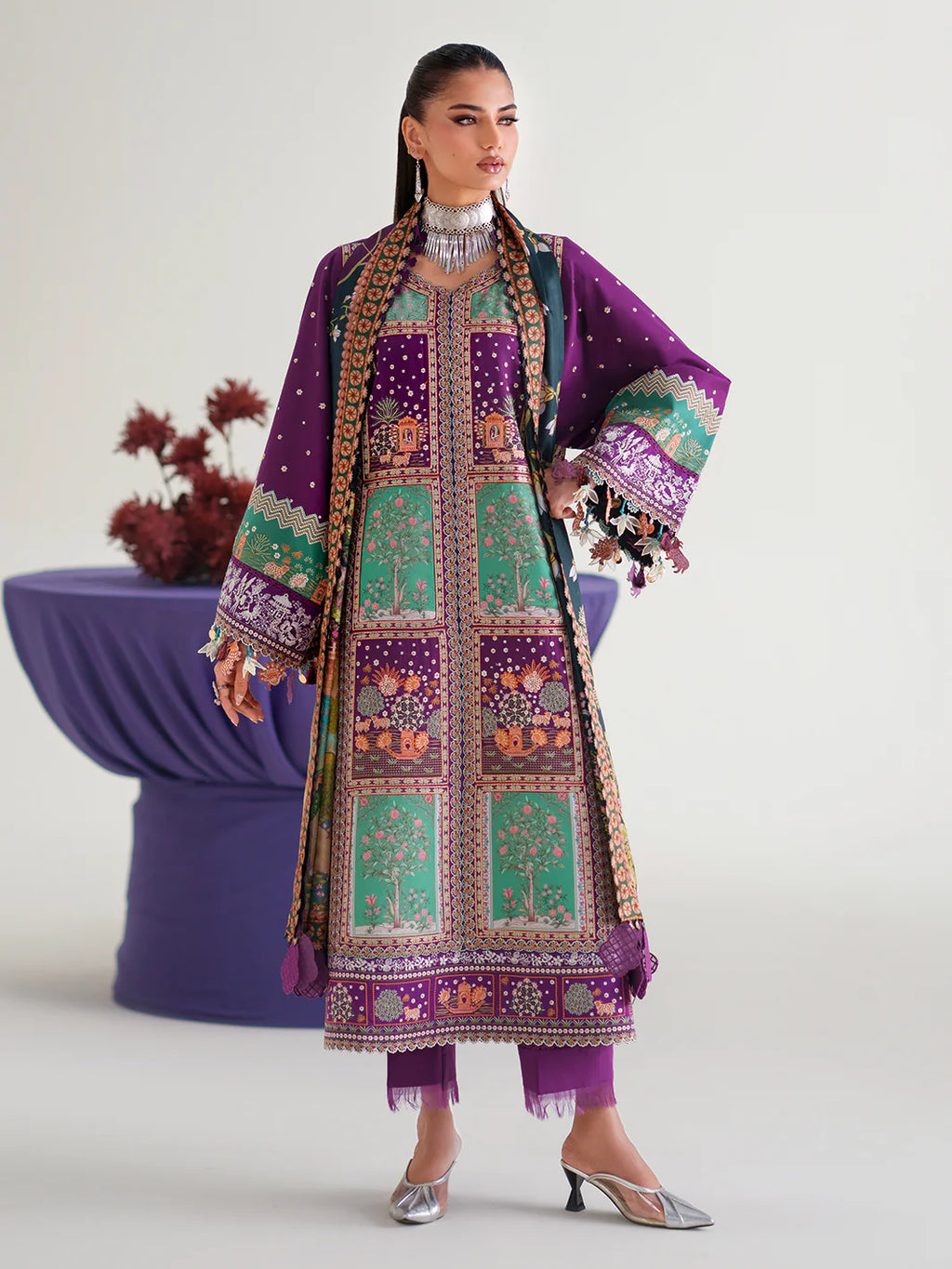 STITCHED BY CCBINILYAS AMOUR FESTIVE LUXURY LAWN 186-A 3PC