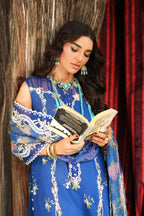 STITCHED BY CC MARYAM HUSSAIN FLORAL TALE SKYE 3PC
