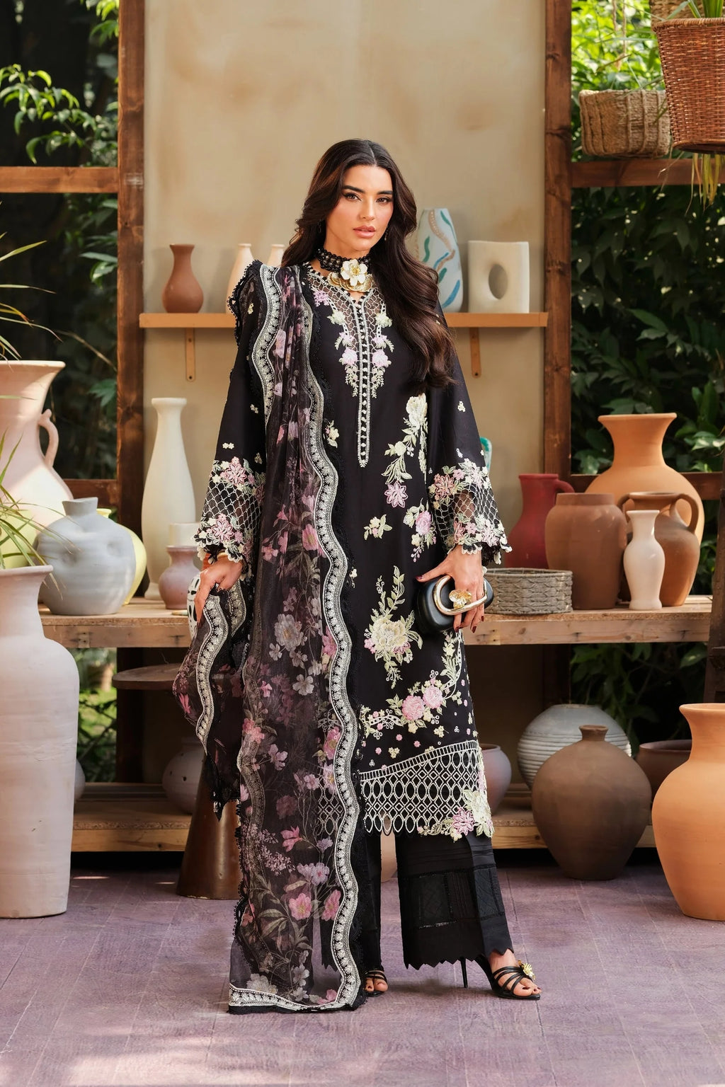 MARYAM HUSSAIN FLORAL TALE NOIR