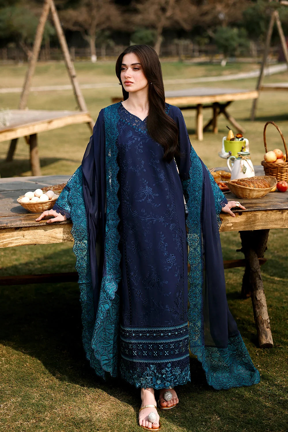 AZURE LUXURY LAWN EID BLUEBERRY