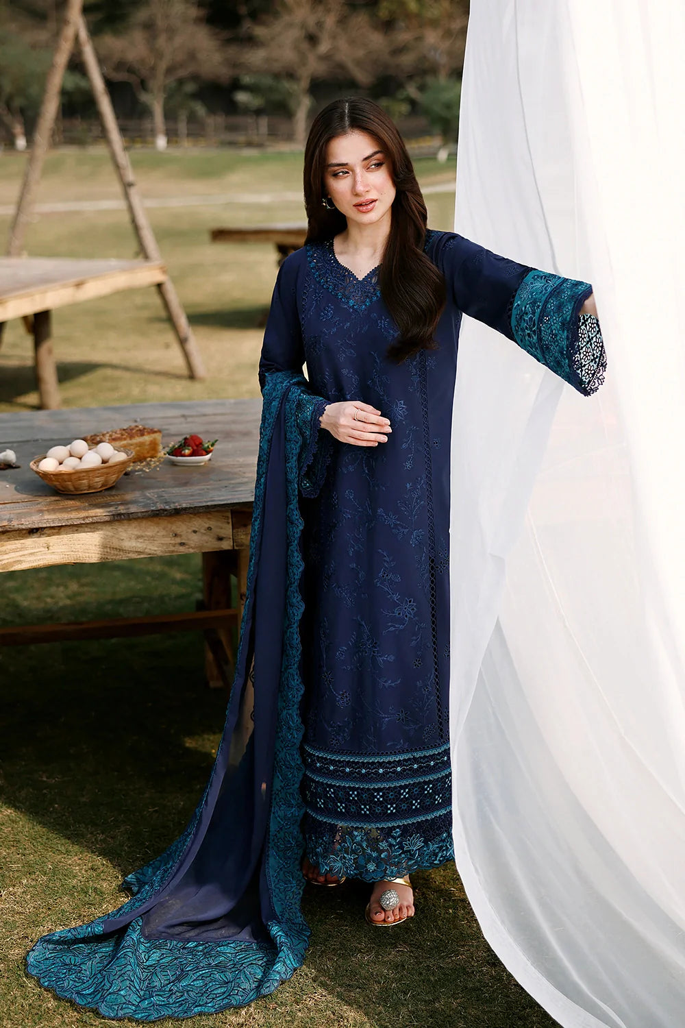 AZURE LUXURY LAWN EID BLUEBERRY