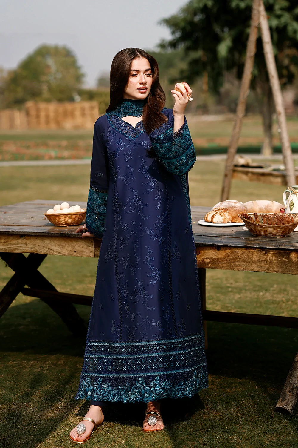AZURE LUXURY LAWN EID BLUEBERRY