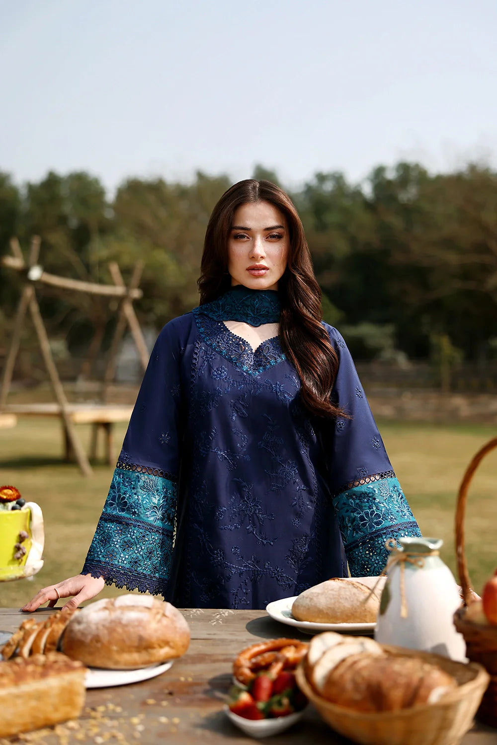 AZURE LUXURY LAWN EID BLUEBERRY