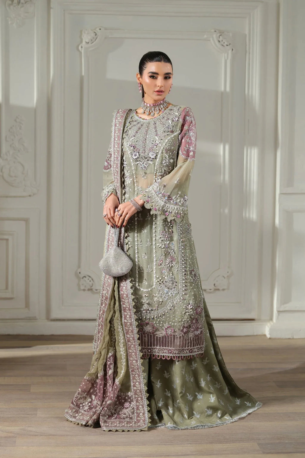 MARYAM HUSSAIN MEER EMBROIDERED CHIFFON JHOOMRO