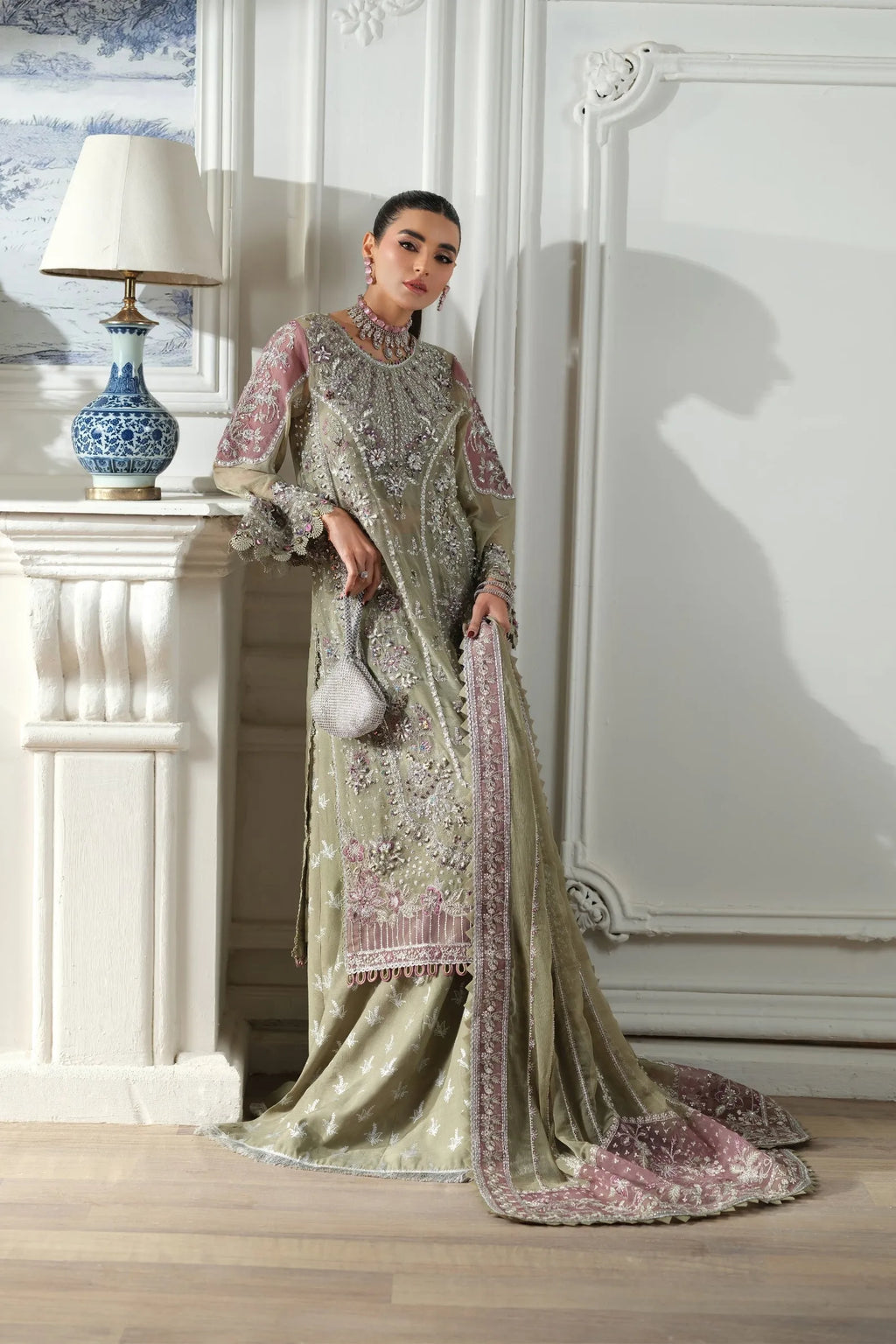 MARYAM HUSSAIN MEER EMBROIDERED CHIFFON JHOOMRO