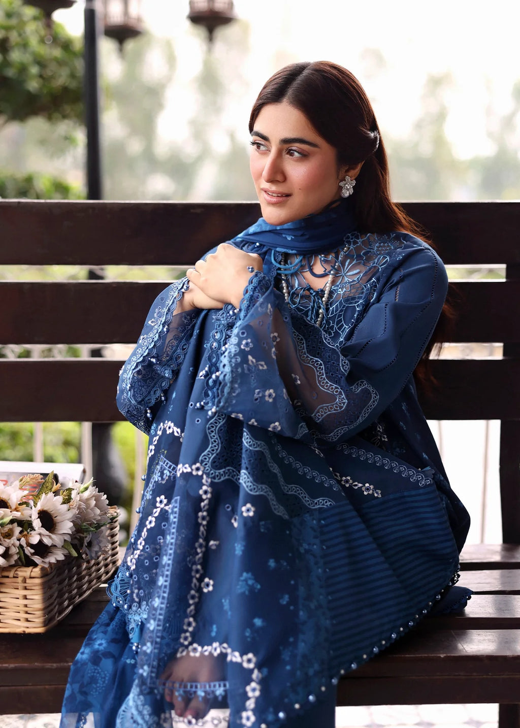 SARDINIA EMBROIDERED LAWN EID TERRACE BLUE