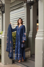 STITCHED BY CC NOOR BY SAADIA ASAD LUXE CHIKANKARI D-11 3PC