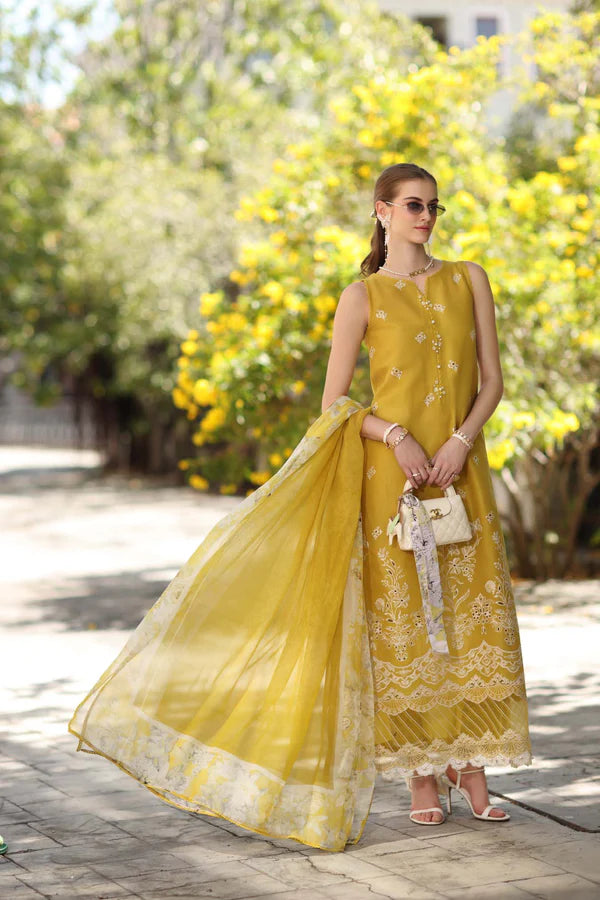 STITCHED BY CC D1-B-MANGO YELLOW NOOR 3PC