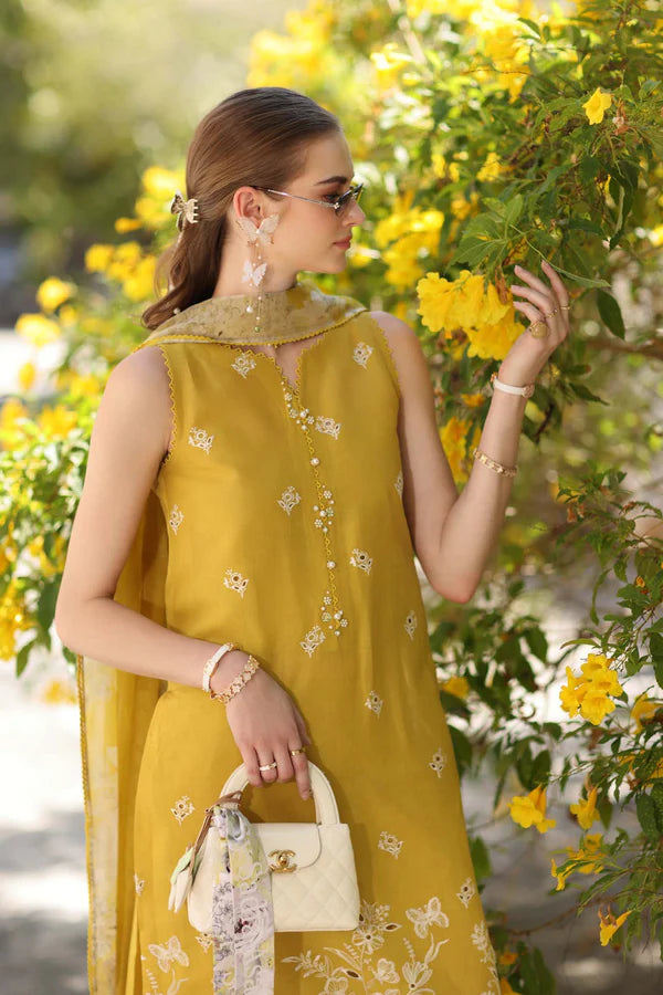 STITCHED BY CC D1-B-MANGO YELLOW NOOR 3PC