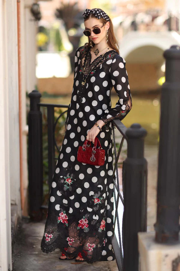 NOOR BY SAADIA ASAD D4-A-BLACK POLKA