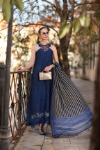 STITCHED BY CC NOOR BY SAADIA ASAD D7-B-SAPPHIRE BLUE 3PC