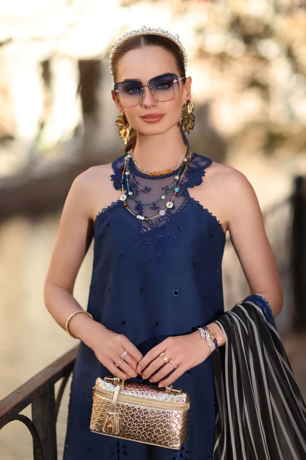 STITCHED BY CC NOOR BY SAADIA ASAD D7-B-SAPPHIRE BLUE 3PC