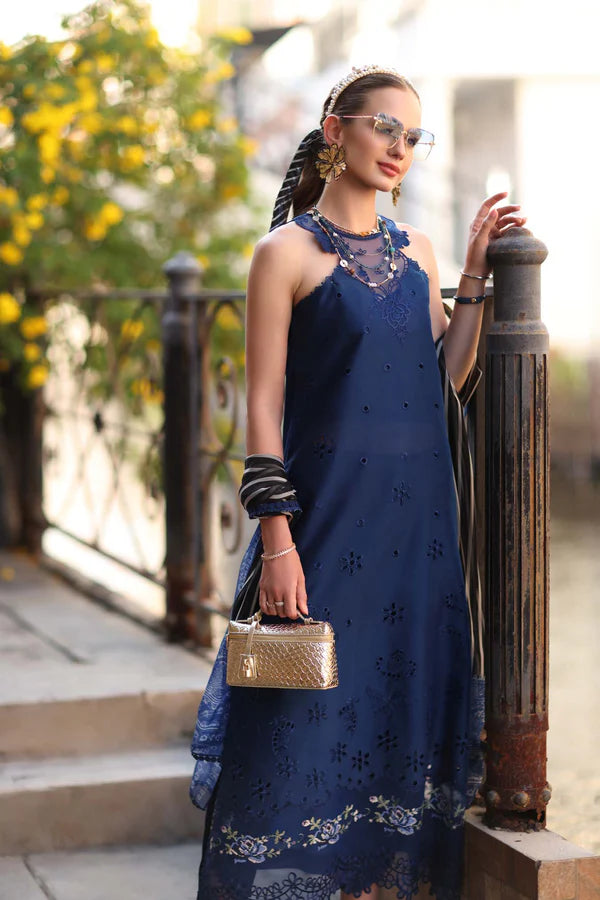 STITCHED BY CC NOOR BY SAADIA ASAD D7-B-SAPPHIRE BLUE 3PC