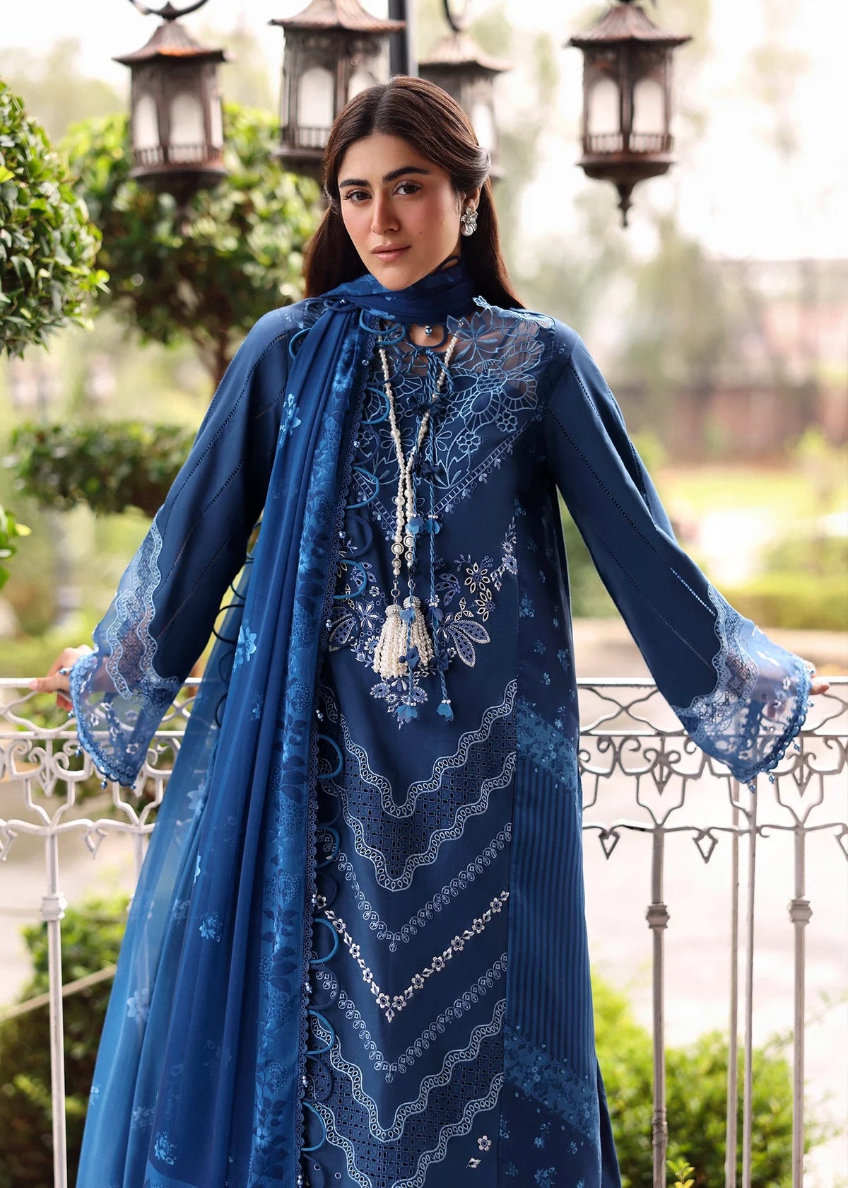 SARDINIA EMBROIDERED LAWN EID TERRACE BLUE