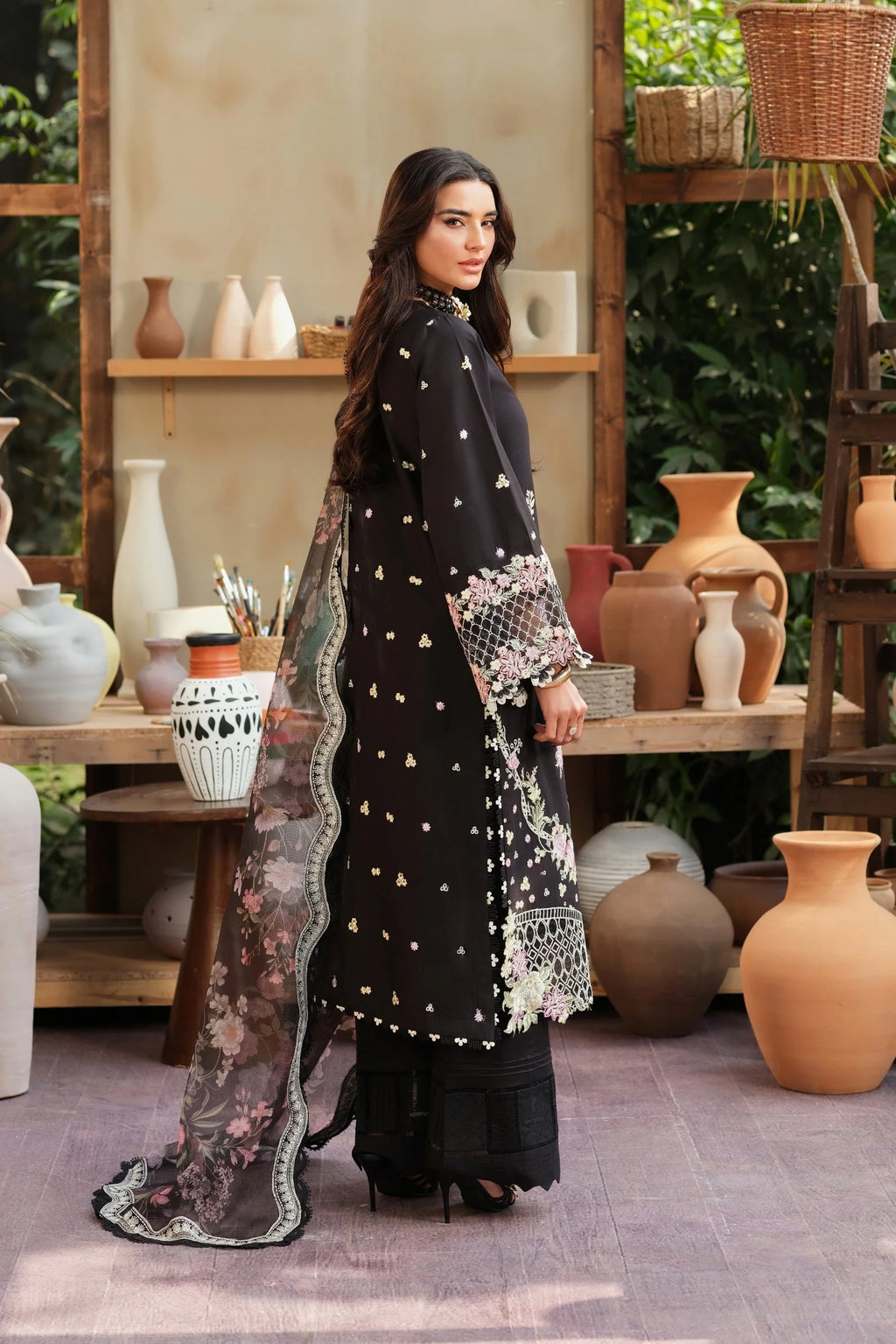 MARYAM HUSSAIN FLORAL TALE NOIR