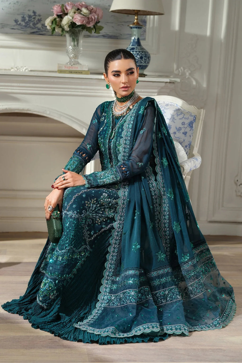 MARYAM HUSSAIN MEER EMBROIDERED CHIFFON MOMAL