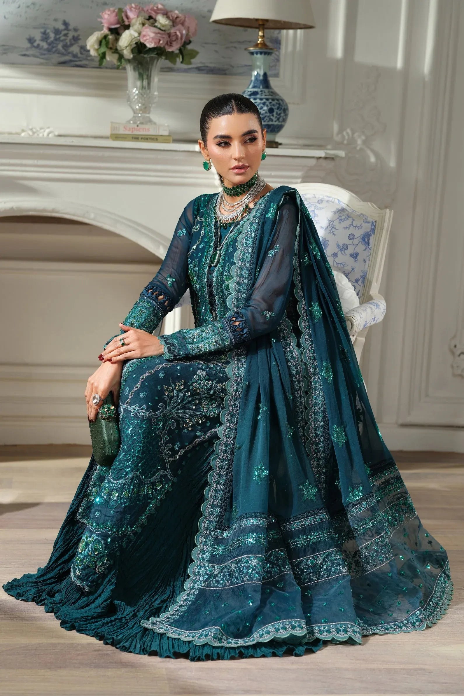 MARYAM HUSSAIN MEER EMBROIDERED CHIFFON MOMAL